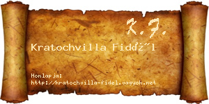 Kratochvilla Fidél névjegykártya
